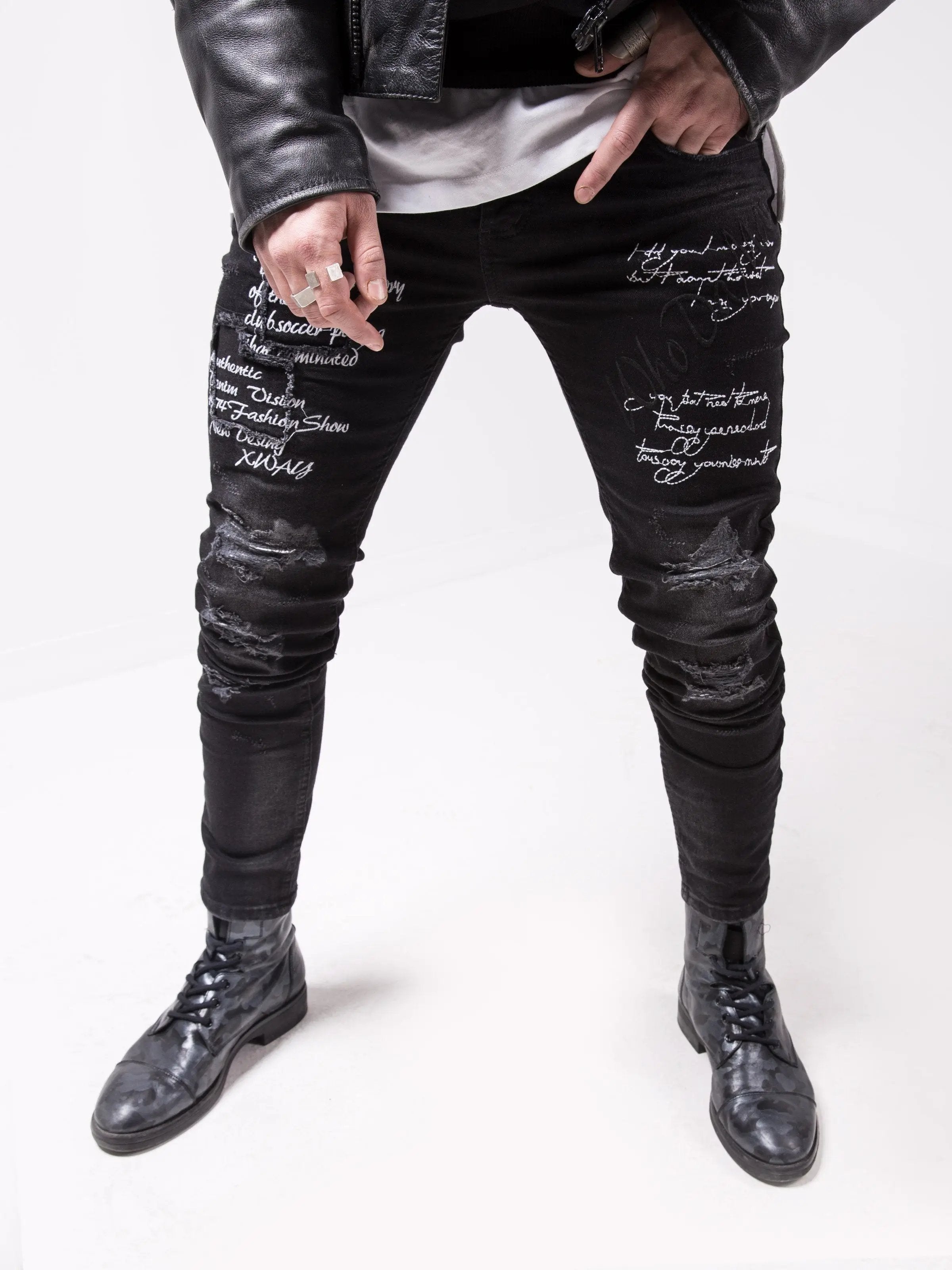 Loose Fit Ripped Jeans Men's Casual Street Style Distressed - Temu United  Arab Emirates
